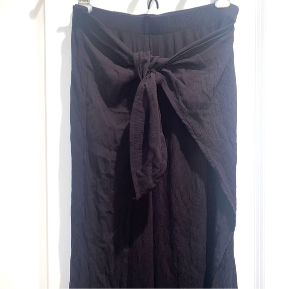 Black Soft Womens Pants by Kona Sol Size Medium Long Pleated Homme Pants Bottoms - Picture 2 of 9